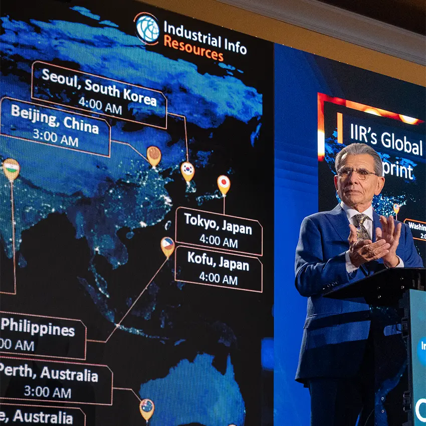 Industrial Info Resources CEO Ed Lewis presenting the Global Market Outlook.