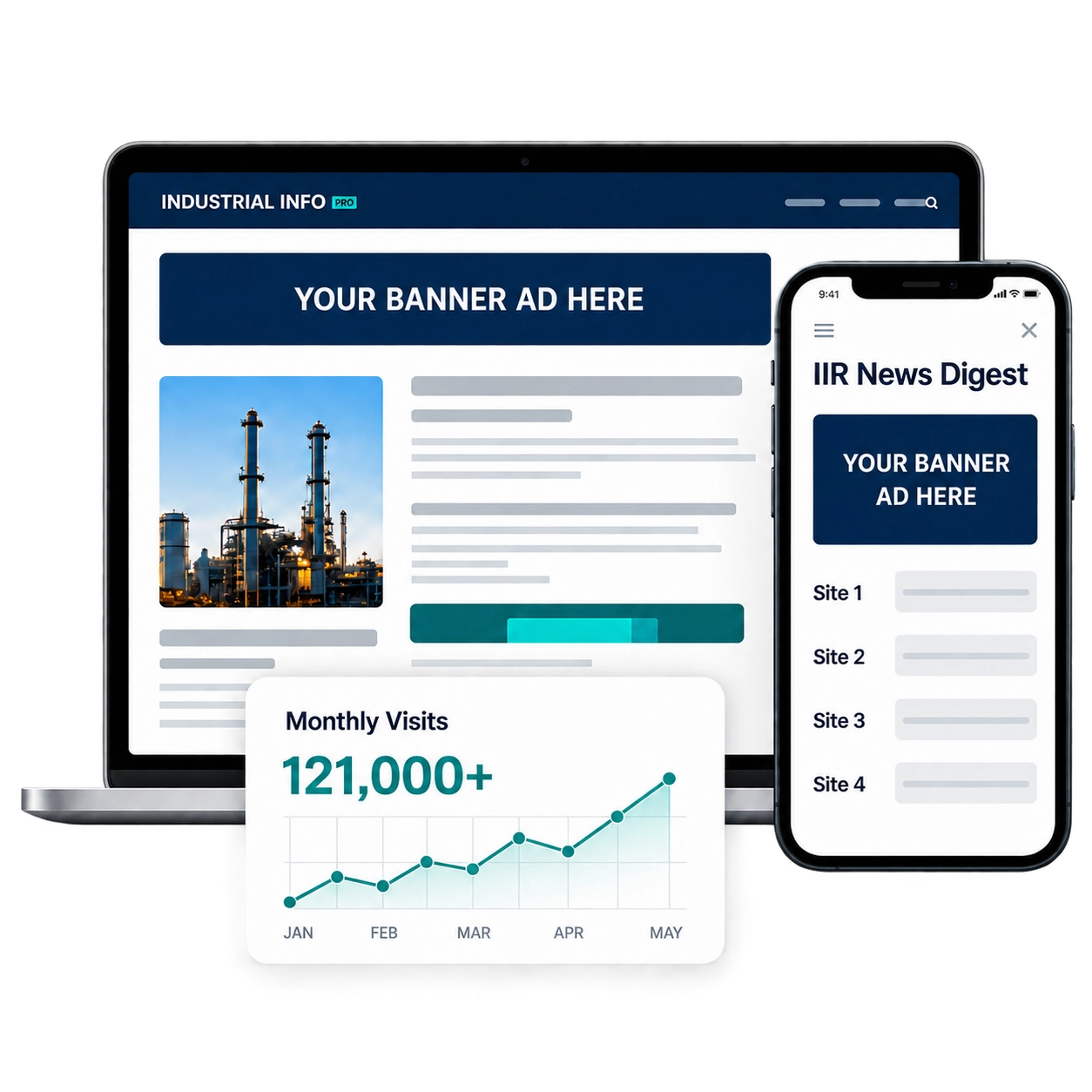 Industrial Info website and email banner ad placements